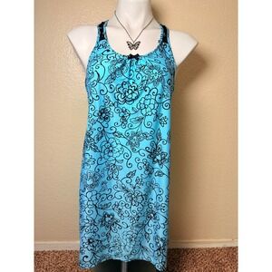 Y2K Apt. 9 Blue Floral Lace Racerback Chemise dress Small #7